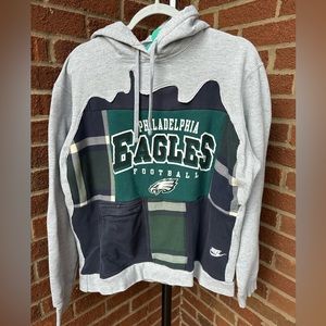 Upcycled Handmade Philadelphia Eagles Patchwork Hoodie